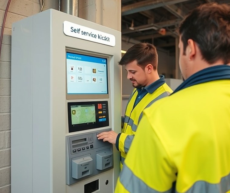Terminal de autoservicio operativo en una sucursal